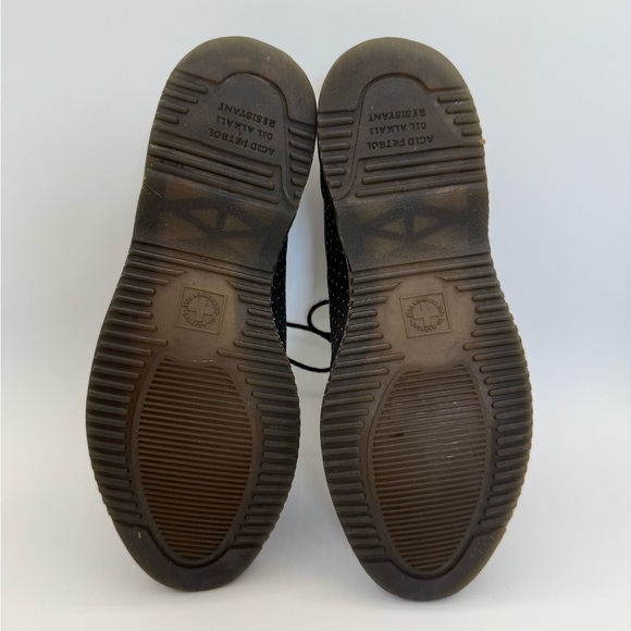 VTG Dr. Martens Polka Dot Oxford Shoes – Black Canvas Lace-Up Classic Punk Style - Picture 5 of 15